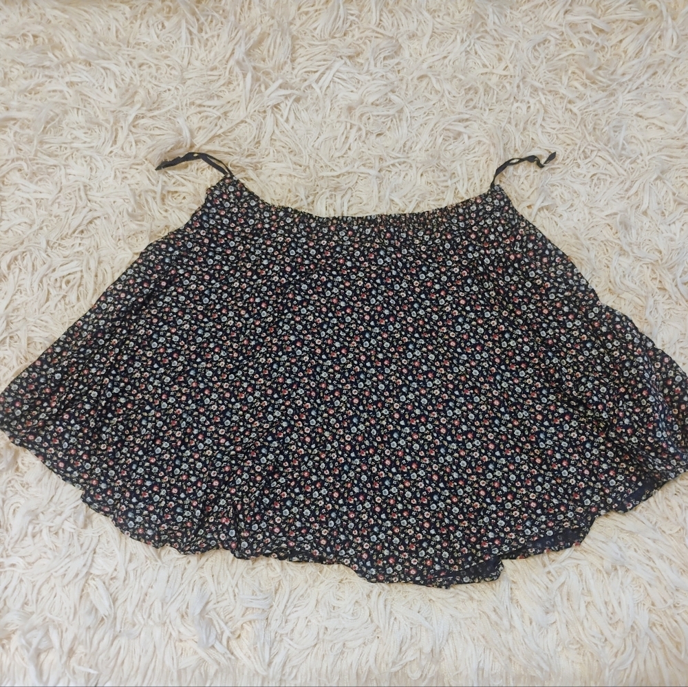 Denim & Supply Ralph Lauren Navy Multi Color Floral Print Skirt SZ XL